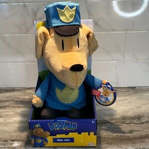 DOG MAN Feature Squeeze PLUSH Jakks Pacific Ears Flap Up & Down Toots Dogman NEW